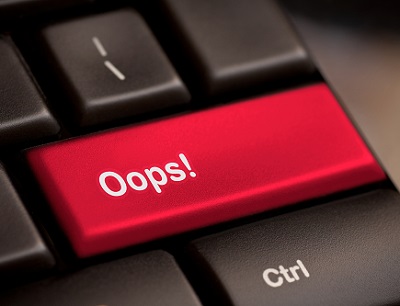 Mistake Concepts, With Oops Message On Keyboard.